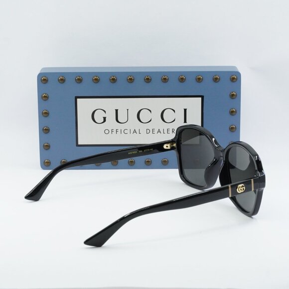 Gucci GG0765SA 002 Butterfly Sunglasses - Black/Grey main image 10